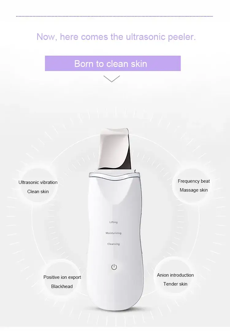 Portable Rechargeable High-Frequency Ultrasonic skin scrubber