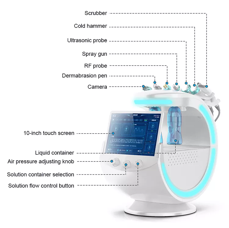 7 in 1 Intelligent Aloy Skin Monitoring and Management HydraFacial Machine