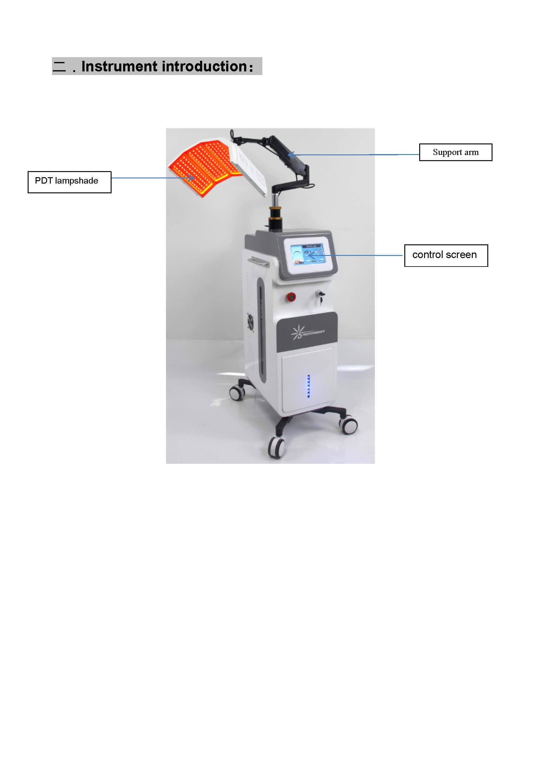 High Energy Vertical PDT Photon Therapy Beauty Machine