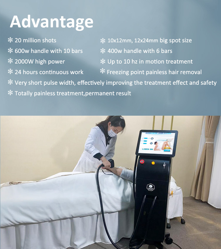 Classical Vertical 2500W 808nm Diode Laser Hair Removal Machine